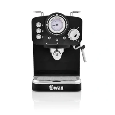 Image of Swan Retro Black Pump Espresso Coffee Machine