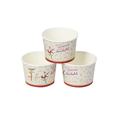 Image of Smiffys Roald Dahl Tableware Party Treat Tubs x8 8.8cm diameter, Officially Licensed Fancy Dress, Child Dress Up Goods