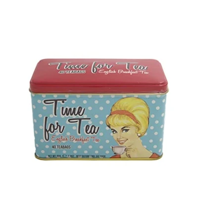 Image of New English Teas Time for Tea Tin with 40 Breakfast Teabags