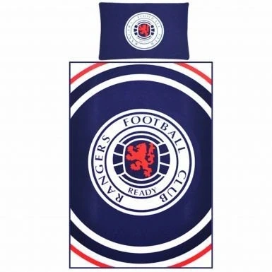Image of Official Reversible Rangers FC Single Duvet Cover With Pillowcase Bedroom Set (Single Twin Bed)