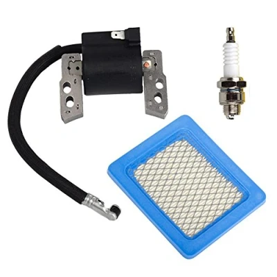 Image of OuyFilters Ignition Coil With 491588 491588S Air Filter Spark Plug for Briggs &amp; Stratton Engines 695711 802574 493237 796964 492416