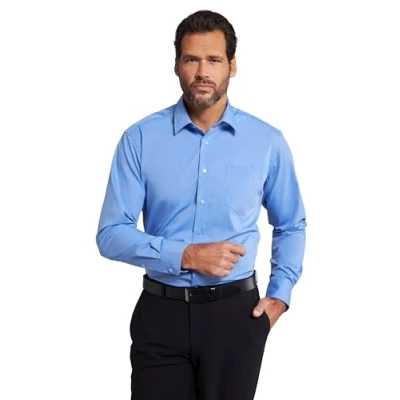 Image of JP 1880 Men&#039;s Shirt, Business, Non Iron, Kent Collar, Long Sleeves, Comfort fit, up to 8XL, lightblue, 5XL Tall