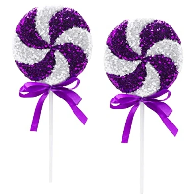 Image of Christmas Concepts® Pack of 2 36cm (14,2&quot;) Giant Sparkly Sequin Lollipop Decoration Tree Ornaments 11 Colours Available