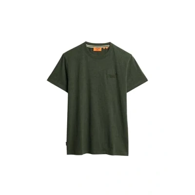 Image of Superdry TEE Vintage LOGO EMB Basic Tshirt, Men&#039;s, Size: Medium, Deep forest green marl