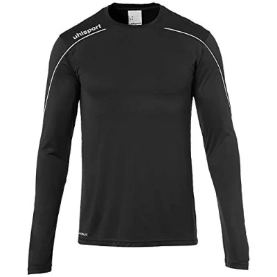 Image of Uhlsport Stream 22 Long Sleeve Jersey Men, Azure Blue/Lime Yellow, Moisture Wicking Dry Tech, Size XL