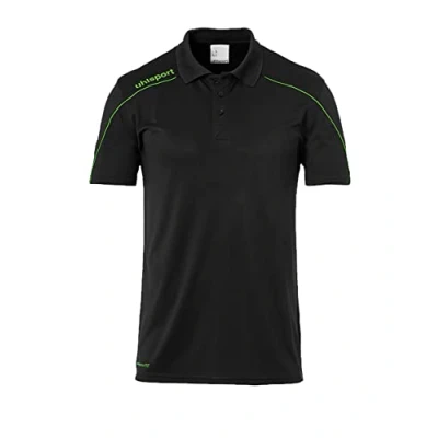 Image of Uhlsport Stream 22 Polo Shirt Black/Fluo Green, 4X Large