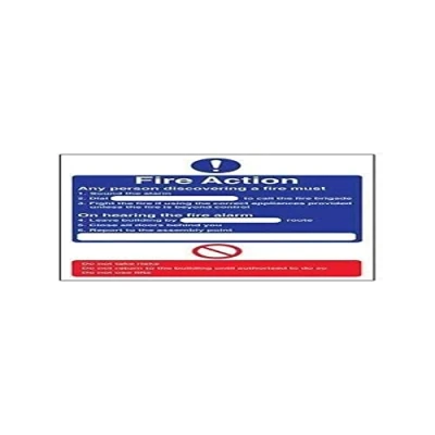Image of V Safety General Fire Action Dial Sign Portrait 200mm x 300mm 2mm Rigid Plastic