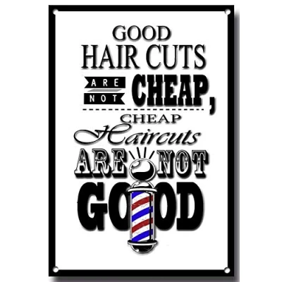 Image of Lotusworld HAIRDRESS AND BARBER SHOP QUOTE A4 METAL SIGN, 8X12 inchs