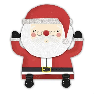 Image of Box of 8 Wobbly Jolly Santa Samaritans Charity Christmas Cards Luxury Quality 556939