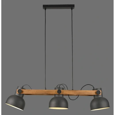 Image of JUST LIGHT. Cup 2.0 pendant light, 3 bulb, black, metal