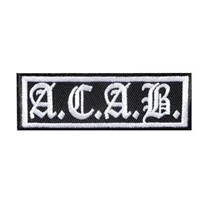 Image of Biker Quote Saying A.C.A.B. Iron On Patches Adhesive Badges Stickers Appliques, Size: 3.54 x 1.18 Inches