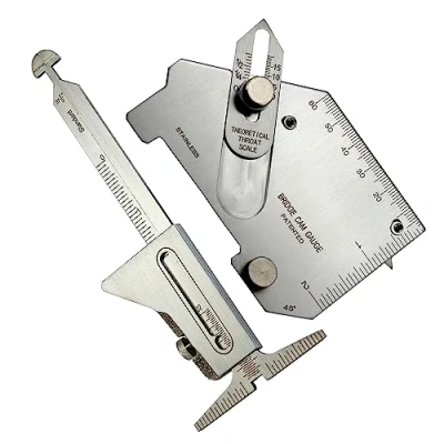 Image of RIVERWELD Bridge Cam Gauge Hi Lo Welding Gage &amp; Pouch Combo Stainless Steel Test Ulnar Welder Inspection Both Inch and Metric