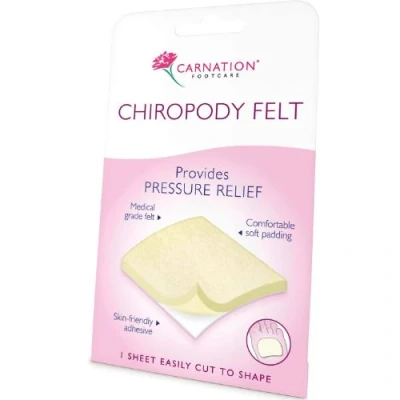 Image of CARNATION, Carnation Chiropody Felt Adhesive Large,Carnation Chirop Lg 10x22,hypoallergenic Formulated for Sensitive Skin.