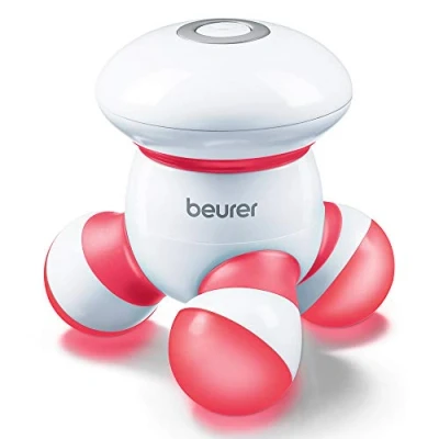 Image of Beurer MG16 Mini massager red Ergonomic hand held vibration Battery operated for use anywhere Easy massage aplication your neck, back, arms and legs