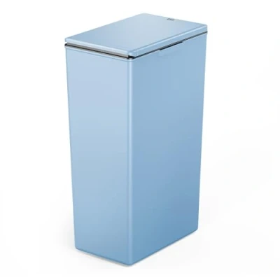 Image of EKO Morandi Kitchen Bin Touch Recycling Perfect for &amp; Home, Titanium Blue Plastic Bin, 40 Litre