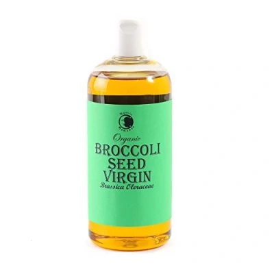 Image of Mystic Moments Organic Broccoli Seed Virgin Carrier Oil 500ml Pure &amp; Natural Perfect For Hair, Face, Nails, Aromatherapy, Massage and Dilution Vegan GMO Free