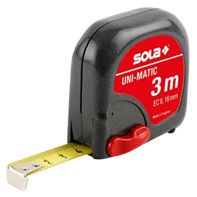 Image of Sola 50012501 &quot;Uni Matic UM 3&quot; Tape Measure, Red/Black, 3 m