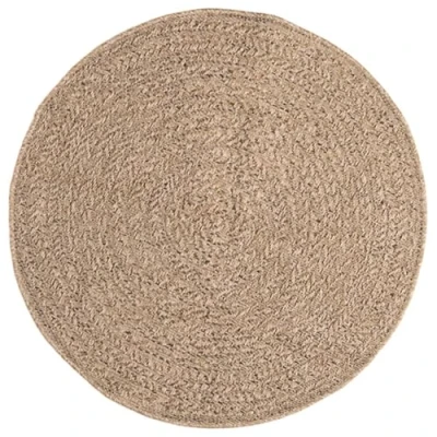 Image of vidaXL Round Jute Look Rug Durable Indoor &amp; Outdoor Area Carpet Soft PP Material, UV resistant, Easy to Clean Brown Diameter 90 cm