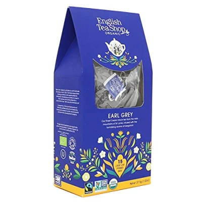 Image of English tea Shop Organic Earl Grey Loose leaf 15 pyramid bags