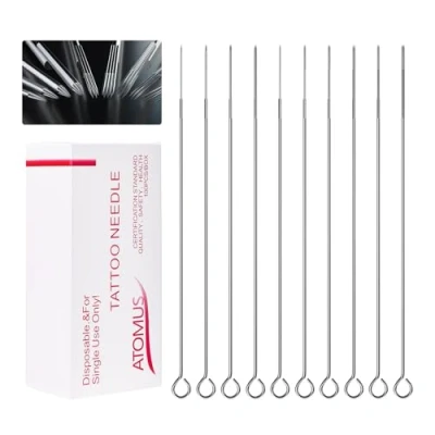 Image of ATOMUS 100Pcs Disposable tattoo needles Mixed 3RL 5RL 7RL 9RL 3RS 5RS 7RS 9RS 5M1 7M1 Sterilized shader liner Set Stainless Steel