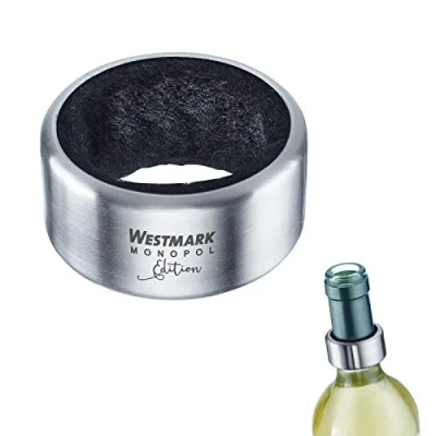 Image of Westmark 2 Drip Rings with replacement inserts, Monopol Edition, stainless steel/silicone/felt, Alessio, silver/black, 61843360