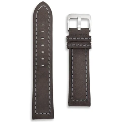 Image of Buckle &amp; Stitch Luxury Suede Watch Strap 20mm Grey Soft Calf Leather Band (20mm, Grey)
