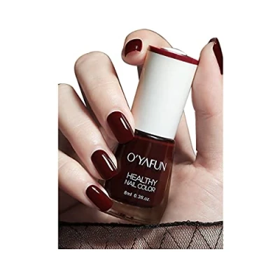 Image of Clest F&amp;H Water Based Peelable &amp; Tearable Nail Polish Long Lasting Odorless Polish,Chestnut Red Brown