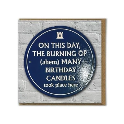 Image of Brainbox Candy Funny Birthday Card &#039;Birthday Candles&#039; Quality Embossed Cheeky Humour For Him Her Men Women Friends