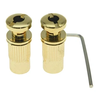 Image of KAISH Guitar Locking Tailpiece Mounting Studs Stop Bar Posts Wraparound Bridge Gold