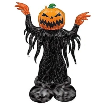 Image of Amscan Anagram 4305111 Halloween Pumpkin Head Ghost Airloonz Air Filled Foil Balloon 46&quot;