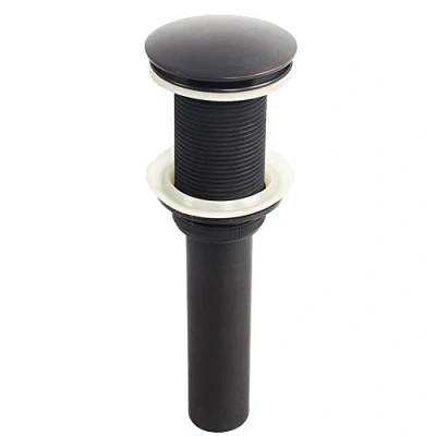 Image of KUNGYO Pop Up Basin Waste Bathroom Un Slotted Sink Click Clack Plug Drain Stopper Without Overflow Bronze Finished