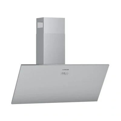 Image of Klarstein Silver Lining Cooker Extractor Hood Head Free Hood, Stainless Steel Sloping Wall EEC A, Recirculation/Exhaust Air, 568 m3 / h, 3 Power Levels, Touch Control, 90 cm,