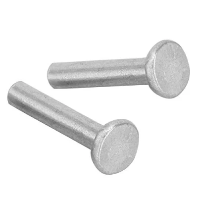 Image of 100pcs M4 Flat Head Solid Rivet, Aluminum Rivets Set, Rivet for Firm Connection, Name Tag Advertisement Plate Fastern