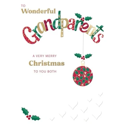 Image of to Wonderful Grandparents Festive Joy Grand Tastic Christmas Greeting Card XFCS002