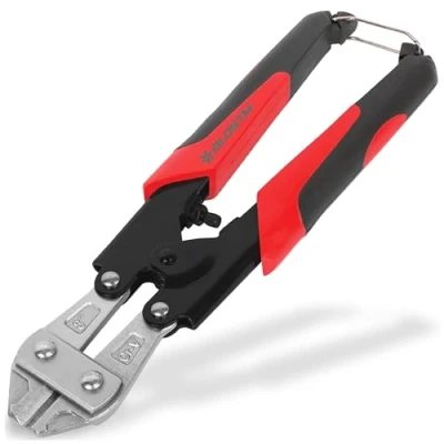 Image of BLOSTM Mini Bolt Cutters 8&quot; Heavy Duty Wire Heat Treated Cutter for Maximum Durability, Chain with Ergonomic Rubber Grip Padlock Cutter, Fence (Red)