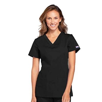 Image of Cherokee Womens WW645 Short Sleeve Hospital Clothing Black S