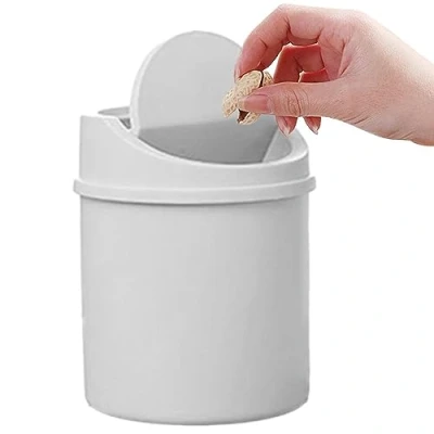 Image of itrimaka Trash Can,Small Creative Garbage Can with Lid for Desk Tiny Waste Bin Desktop, Small Paper Basket Wastebasket Home, Bathroom, Bedroom, Car Interior