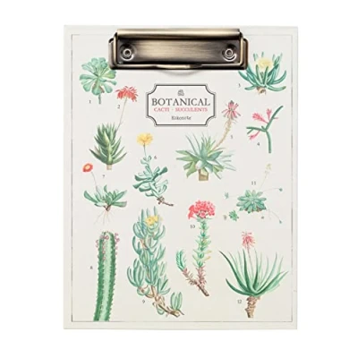 Image of Grupo Erik Botanical Cacti Folder with Clip A5 File Includes Notepad and Pocket 6.7 x 8.58 inches / 17 21.8 cm Board Cute Stationery