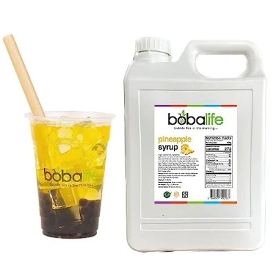 Image of Bobalife Pineapple Bubble Tea Syrup (2.5kg) 50 60 Servings (Variable Serving Size) Premium &amp; Authentic Ingredients Vegan Gluten Free