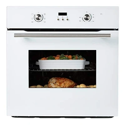 Image of Cookology COF605WH 60cm 65 Litre Capacity, Installed Built in Electric Fan Oven, Integrated Single Oven with Mechanical Dial Timer and Grill White