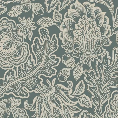 Image of Belgravia Fernhurst Floral Trail Wallpaper Flowery with Metallic Detailing Modern for Living Room, Bedroom, Hallway Decorative Luxury Green