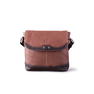 Image of Leather Hartsop Flapover Cross Body Bag in Brown