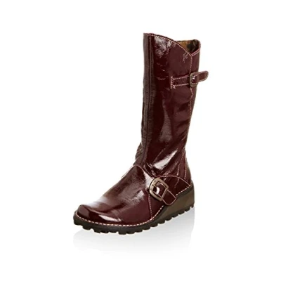 Image of Fly London Women&#039;s Mes 2 Buckle Boots, Purple, 4 UK