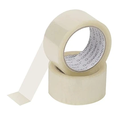 Image of Packaging Tape Q CONNECT 48mm 66y Clear/Envelopes and Shipment Accessories/Type Acrylic/Kind Standard/Material PP/Acrylic/Colour Transparent/Thickness (mm) 25/20 / Size 48/66mm/y