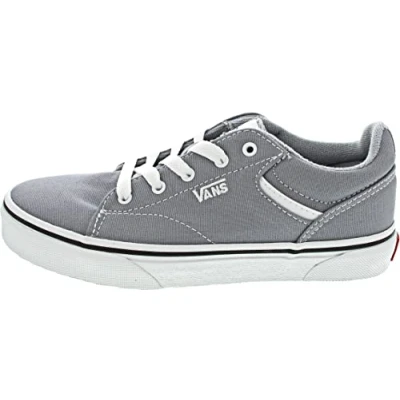 Image of Vans Unisex Kids Seldan Sneaker, Canvas Grey White, 1 UK Child