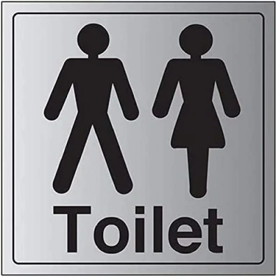 Image of V Safety General Door Gents/Ladies Toilet Sign 200mm x 1.6mm Alu Rigid Plastic