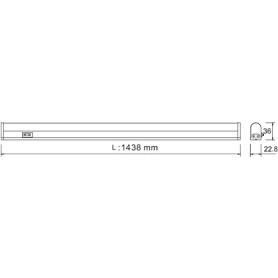 Image of KnightsBridge 230V 22W LED Linkable Striplight 4000K (1438mm)