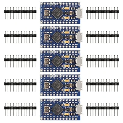 Image of 5pcs Pro Micro ATmega32U4 5V 16MHz USB Development Board Module Microcontroller for Arduino