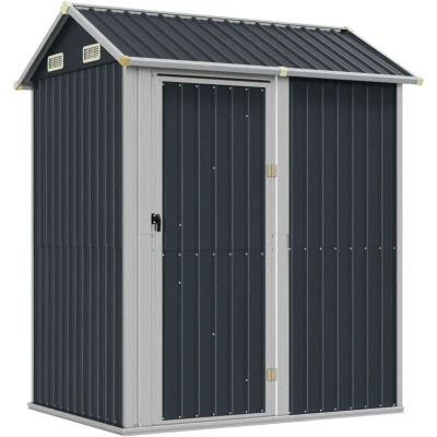 Image of vidaXL Garden Shed Anthracite 192x152.5x237 cm Galvanised Steel