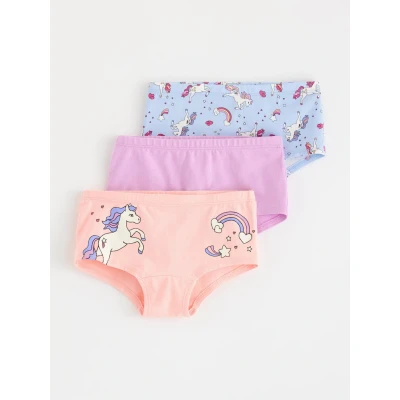 Image of Lindex Hipster Unicorn 3 PACK Pants for kids, Size: 4y, Light pink